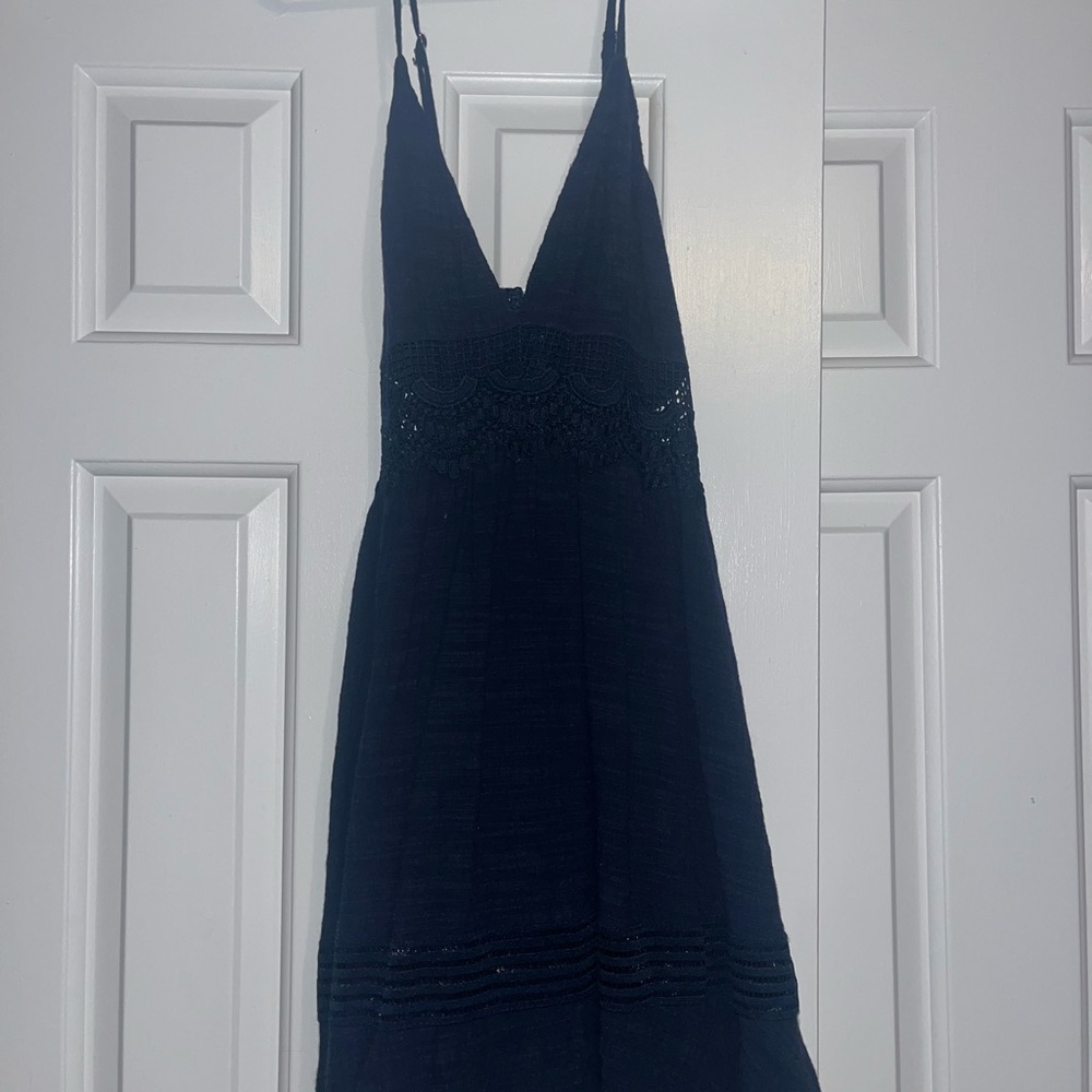 Lulu's Midnight Blue Strapless Dress